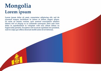 Flag of Mongolia. Bright, colorful vector illustration for graphic and web design