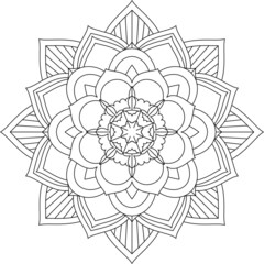 Easy Mandala coloring book simple and basic for beginners, seniors and children. Set of Mehndi flower pattern for Henna drawing and tattoo. Decoration in ethnic oriental, Indian style.