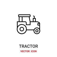 tractor icon vector symbol. tractor symbol icon vector for your design. Modern outline icon for your website and mobile app design.