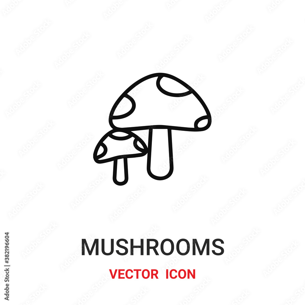 Poster mushroom icon vector symbol. mushroom symbol icon vector for your design. modern outline icon for yo