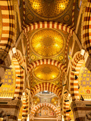 Fototapeta na wymiar The inside of Notre-Dame de la Garde church in Marseille, France