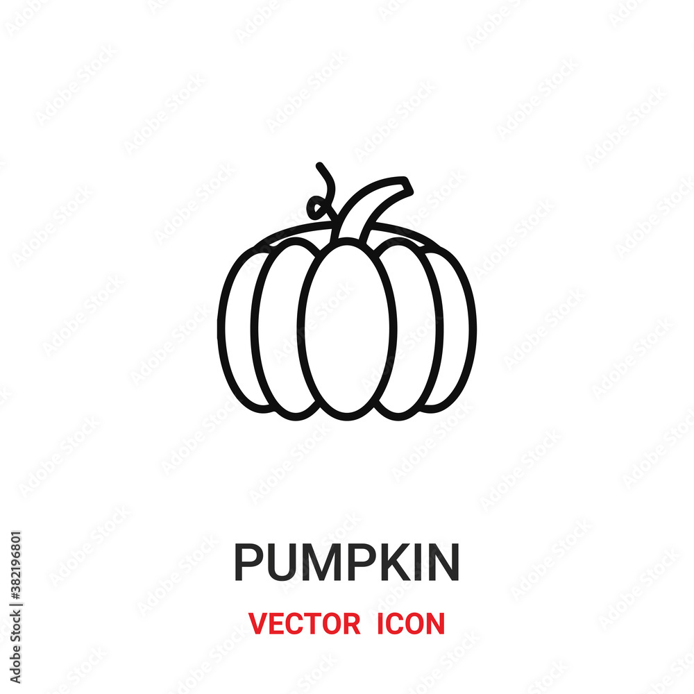 Poster pumpkin icon vector symbol. pumpkin symbol icon vector for your design. modern outline icon for your