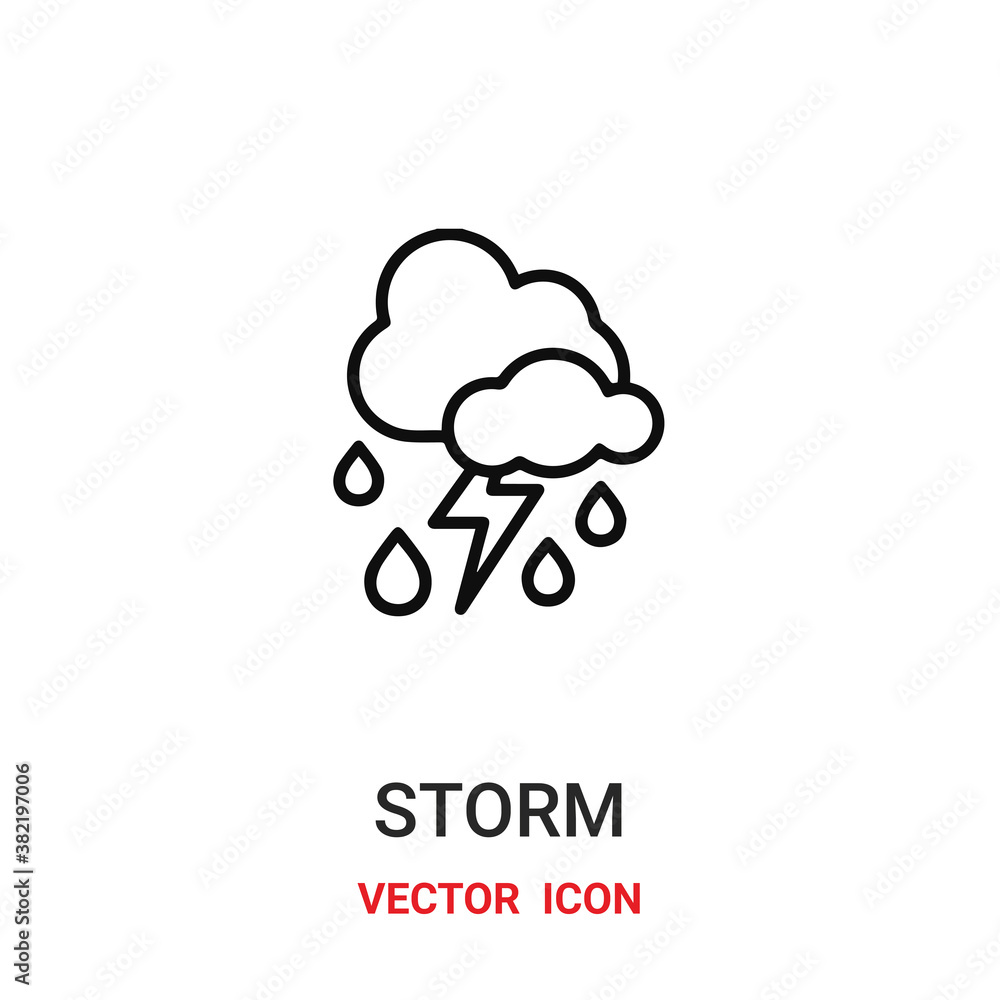 Poster storm icon vector symbol. storm symbol icon vector for your design. modern outline icon for your web