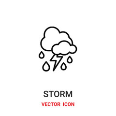 storm icon vector symbol. storm symbol icon vector for your design. Modern outline icon for your website and mobile app design.