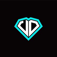 U O initial letter with unique diamond style logo template vector