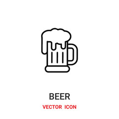beer icon vector symbol. beer symbol icon vector for your design. Modern outline icon for your website and mobile app design.