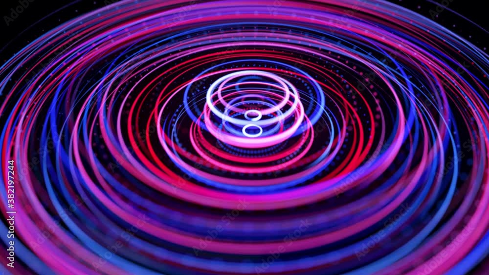 Poster light flow form ring structure. light effect as abstract looped background with light trails, stream