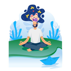 Mental health day illustration concept