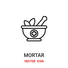 mortar icon vector symbol. mortar symbol icon vector for your design. Modern outline icon for your website and mobile app design.