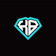 X B initial letter with unique diamond style logo template vector