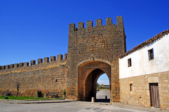 Sasamon, Spain - The Old City walls. Located in the province of Burgos, Castile and Leon. The pilgrimage route to Santiago de Compostela, UNESCO World Heritage Site