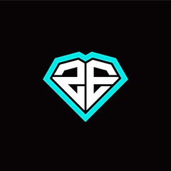 Fototapeta premium Z E initial letter with unique diamond style logo template vector