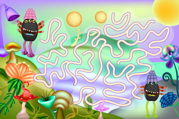 Developing a board game for children with funny aliens.