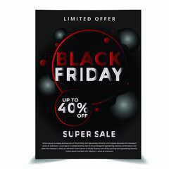 Black Friday, presentation, flyer, poster, invitation for mobile app. Social media story.