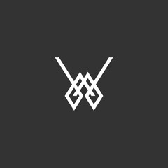 Obraz premium Vector Simple Luxury Letter W monogram Logo suitable for company or corporate who need strong initial W Line Letter