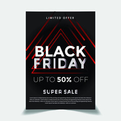 Black Friday sale geometric poster flyer design