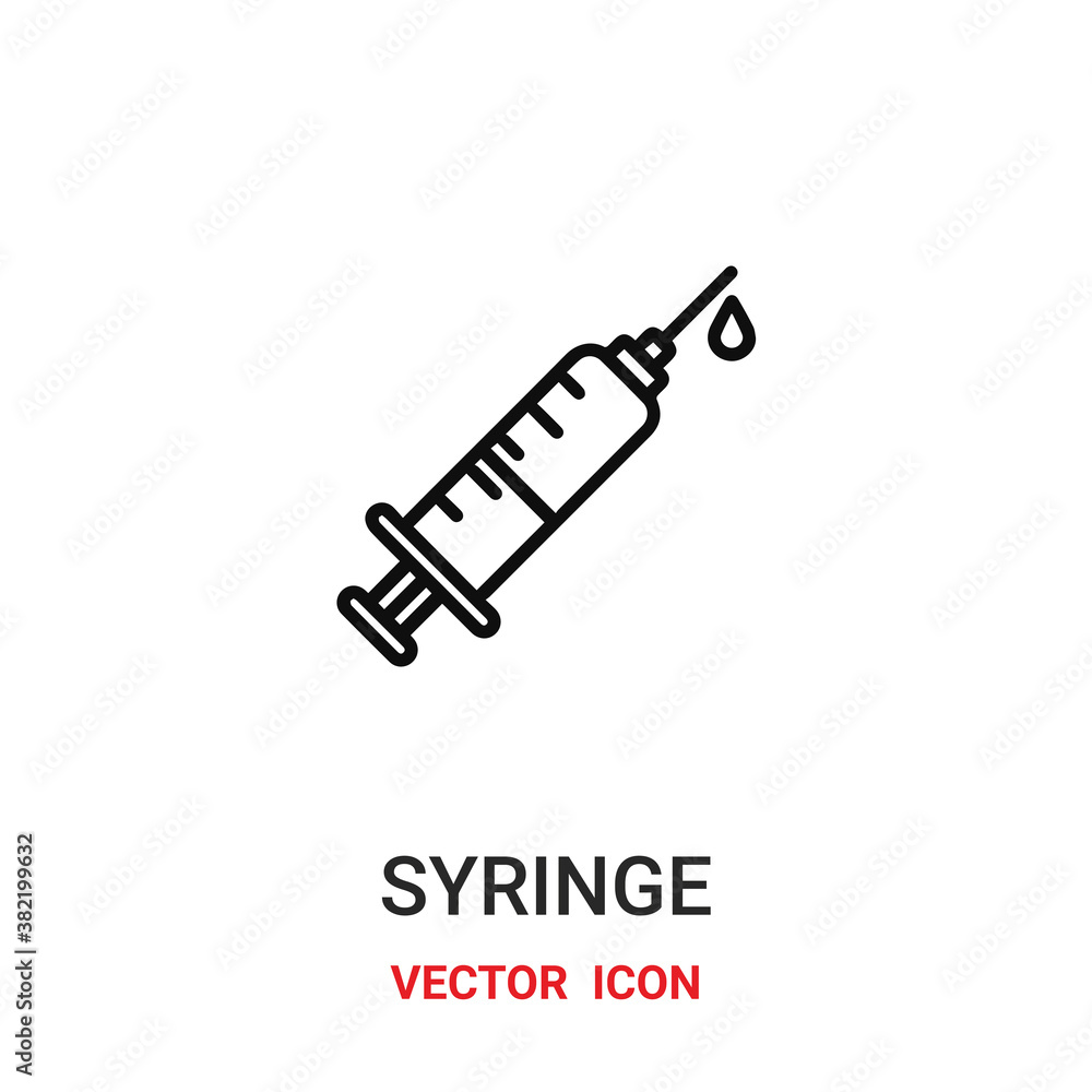 Aufkleber syringe icon vector symbol. syringe symbol icon vector for your design. modern outline icon for your