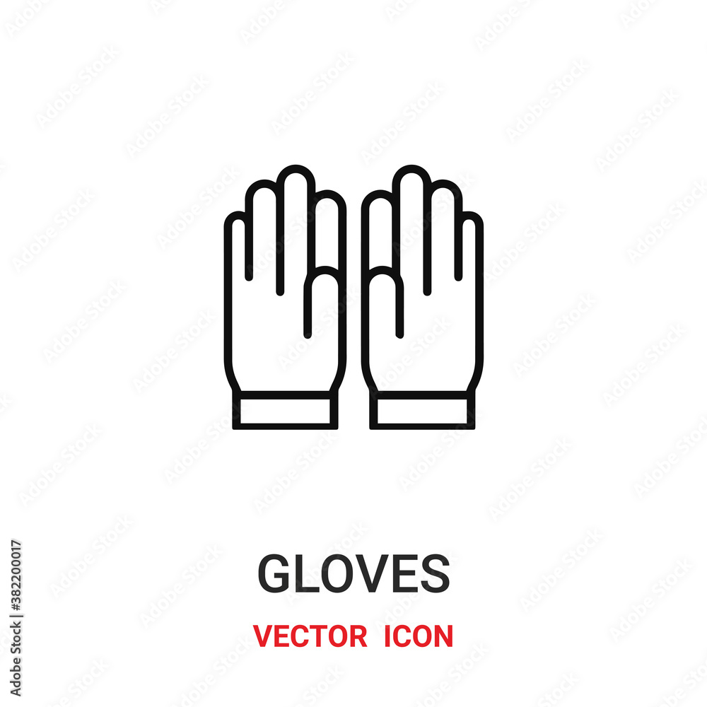 Aufkleber gloves icon vector symbol. gloves symbol icon vector for your design. modern outline icon for your w