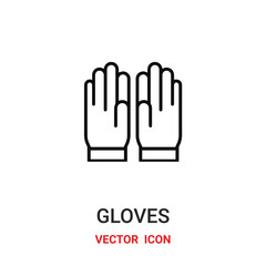 gloves icon vector symbol. gloves symbol icon vector for your design. Modern outline icon for your website and mobile app design.