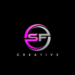 Obraz premium SF Letter Logo Design Template Vector 