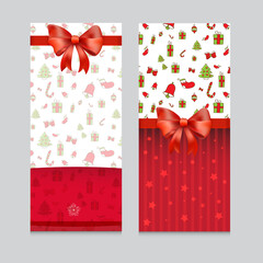 Merry Christmas vertical banners. Vector illustration