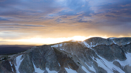 Fototapeta na wymiar Pristine Sunset of medicine bow in the Rockies