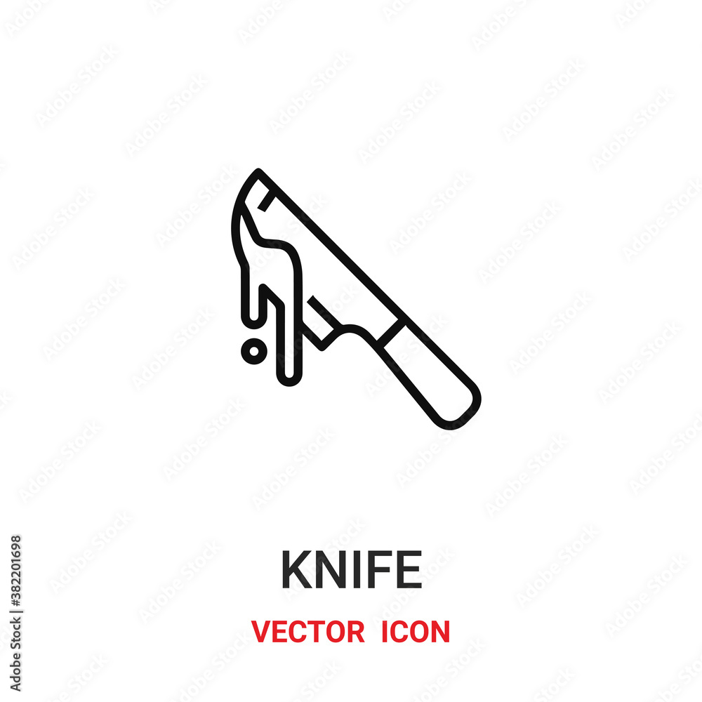 Poster knife icon vector symbol. knife icon symbol icon vector for your design. modern outline icon for you