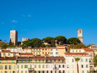 Fototapeta premium Old Town and castle in Cannes, French Riviera, Cote d'Azur, southern France