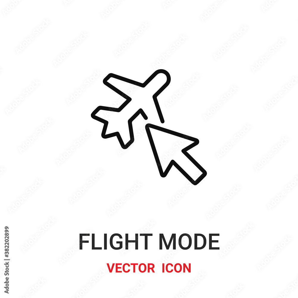 Poster flight mode icon vector symbol. flight mode symbol icon vector for your design. modern outline icon 