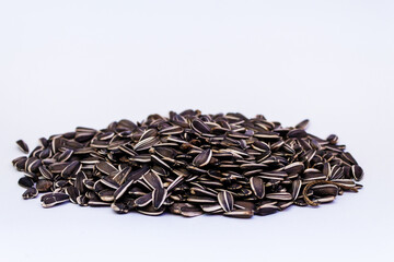 sunflower seeds on a white background