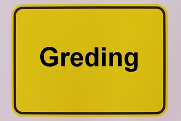 Grafische Darstellung des Ortseingangsschildes der Stadt Greding in Bayern