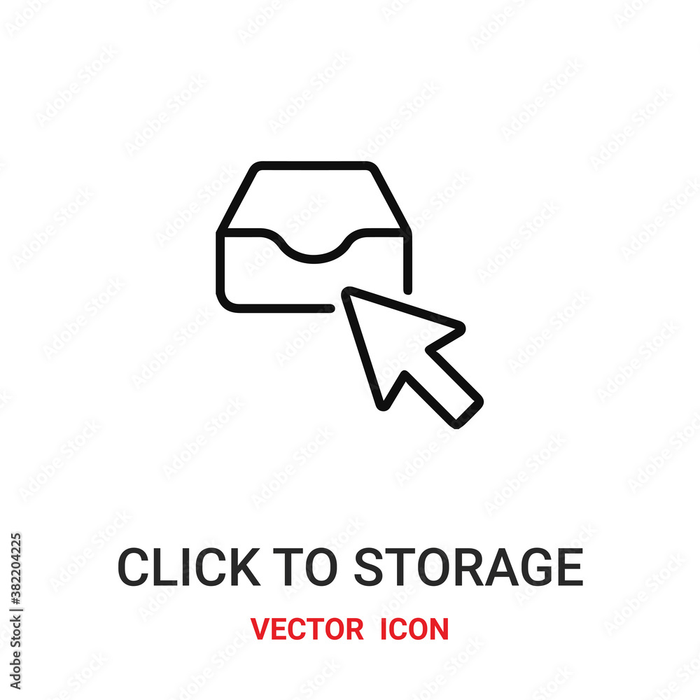 Poster storage icon vector symbol. click to storage symbol icon vector for your design. modern outline icon