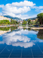 Promenade du Paillon Fountain in Nice, France © petroos