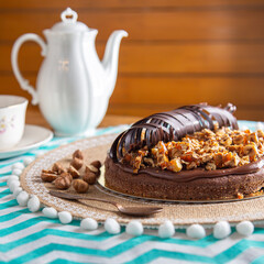 Pastel de chocolate y nueces