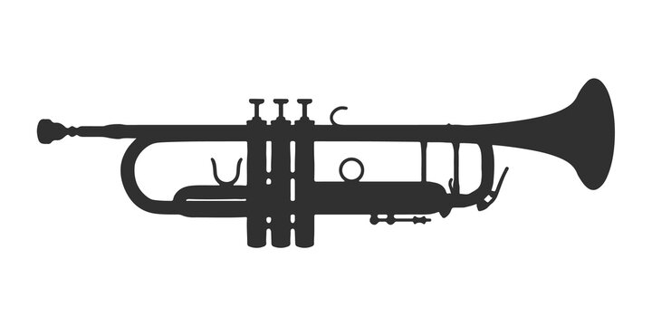 Vector trumpet on white background.