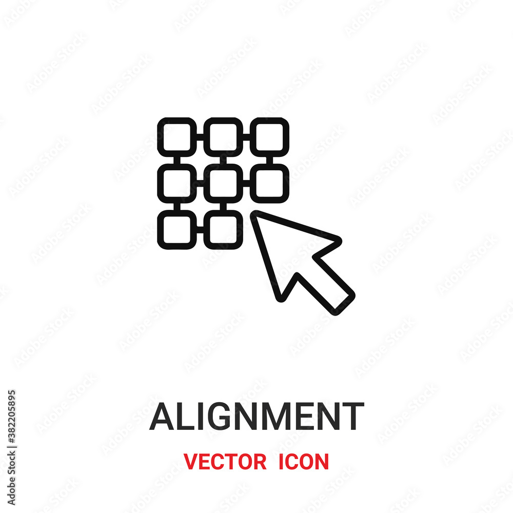 Poster alignment icon vector symbol. alignment symbol icon vector for your design. modern outline icon for 