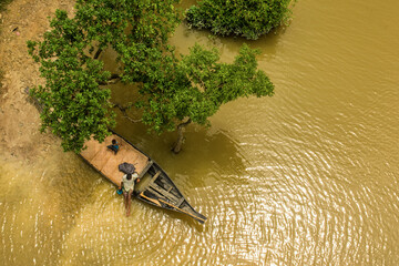 aerial view of river