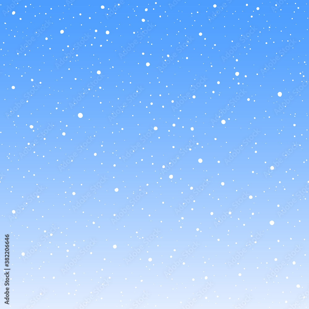 Poster winter sky with falling snow vector background, pattern. horizontally seamless gradient new year tem