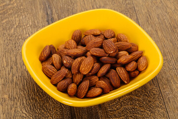 Almonds nuts heap