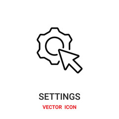 settings icon vector symbol. settings symbol icon vector for your design. Modern outline icon for your website and mobile app design.
