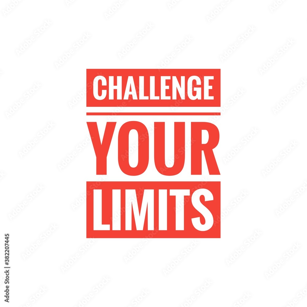 Wall mural ''challenge your limits'' motivational quote illustration sign