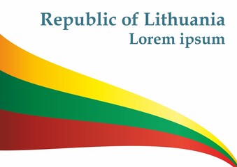 Flag of Lithuania, Republic of Lithuania. Bright, colorful vector illustration.
