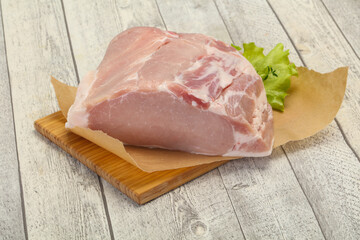 Raw pork meat piece for cooking