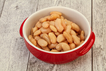 White beans kidney in the bowl