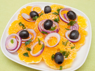 Sicilian orange salad with black olives