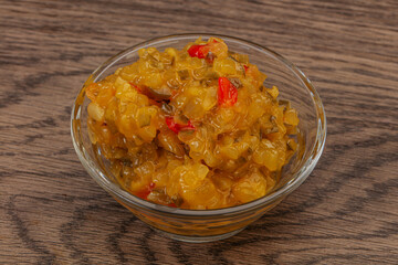 Relish sauce with cucumbers and mustard