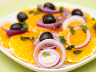 Sicilian orange salad with black olives