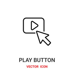 play button icon vector symbol. play button symbol icon vector for your design. Modern outline icon for your website and mobile app design.