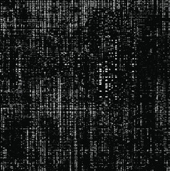 Rough, irregular texture composed of monochrome geometric elements. Overlay distressed grunge background. Abstract vector illustration. Isolated on white background. EPS10