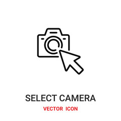 select camera icon vector symbol. select camera symbol icon vector for your design. Modern outline icon for your website and mobile app design.